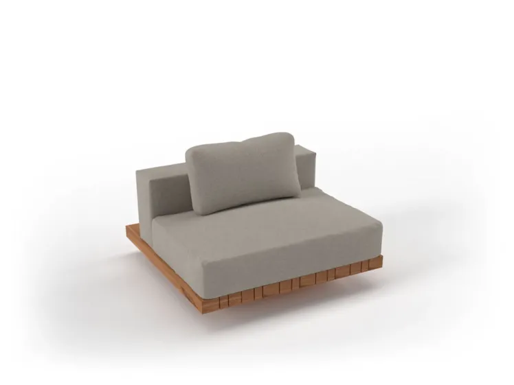 Lounge-Element SOLPURI �Plateau Mittelelement large� Teakholz, Kissen anthrazit